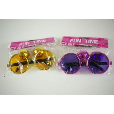 Party okulary wzór ' Disco Kula ' Fun Time złote/różowe w wor. z zaw.