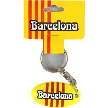 Brelok gumowy: Barcelona 5x3cm żółty na blist. w wor.