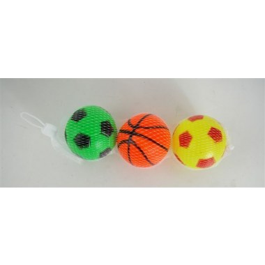 Sport piłka gumowa zestaw 3szt: mini w siatce 7cm z zaw.