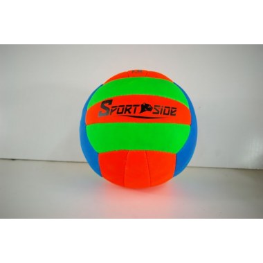 Sport piłka do siatkówki kolorowa: roz. 5 18 paneli, 2 warstwy materiał matowy pcv waga ok.270g , dętka z lateksu 22cm Vista w wor.