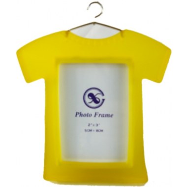 Foto ramka plast.  9x6 : koszulka na wieszaku w folii bąbelkowej złóta/niebieska/czerwona/zielona/brązowa 8x5cm