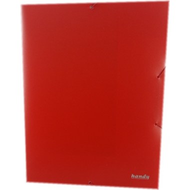 Teczka twarda na dokumenty A4 plast. przestrzenna PP poszerzana grubość 25mm 32.5x24.5cm matowa z gumką czerwona