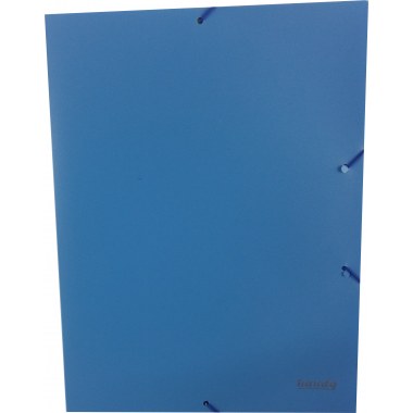 Teczka twarda na dokumenty A4 plast. przestrzenna PP poszerzana grubość 40mm 32..5x24.5cm matowa z gumką niebieska Handy w wor.