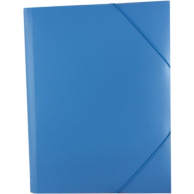 Teczka twarda na dokumenty A4 plast. PP matowa 31.5x24.5cm z gumką niebieska