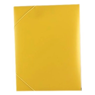 Teczka twarda na dokumenty A4 plast. przestrzenna PP poszerzana grubość 25mm 32.5x24.5cm matowa z gumką zółta