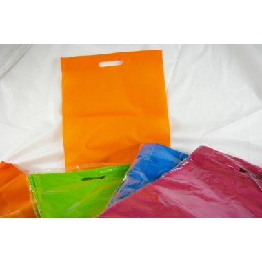 Tekstylia torba na zakupy  l eco z materiału 40x32cm pomarańczowa/różowa/zielona/niebieska
