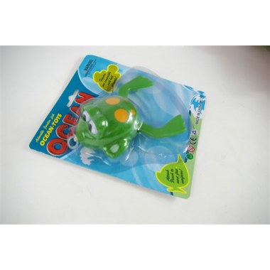 Zabawka zwierzak żabka z naciągiem do kąpieli: 15x10cm blist. z zaw.