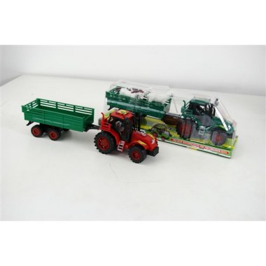 Zabawka pojazd traktor z przyczepą i zwierzętami domowymi 32cm w kloszu