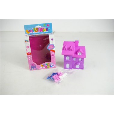 Zabawka zestaw domek dla lalek z akcesoriami: 11x14cm w pud. z okien.