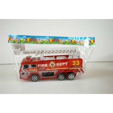 Zabawka pojazd straż pożarna 1szt 20cm z drabiną/armatką wodną w wor.