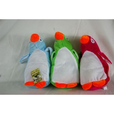 Zabawka maskotka pluszowa pingwin 27cm zielony/niebieski/różowy