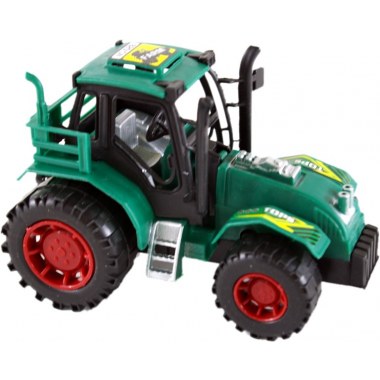 Zabawka pojazd traktor 13cm z napędem w kloszu