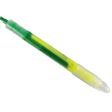 Zakreślacz 1 szt fluo. dwustronny żółty/ziel 14cm textmarker