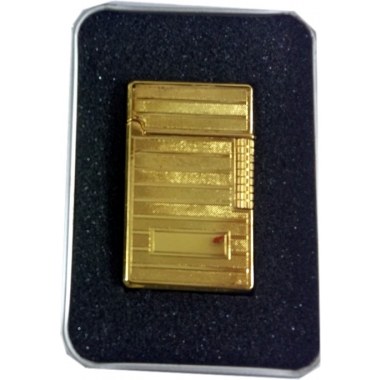 Zapalniczka   m 6x3.5cm złota grawerowana w pudełku ozdobnym met. srebrnym 10x7cm Zapo Super Jakość!!!