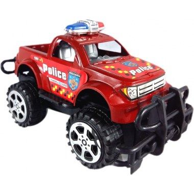 Zabawka pojazd policyjny terenowy 14x8.5cm białe/niebieskie/czerwone w wor.