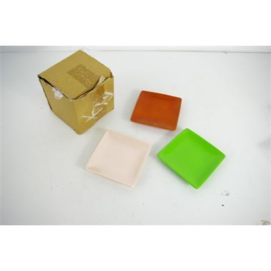 Dekoracja ceramiczna talerz kwadratowy 10x10cm mix kol.