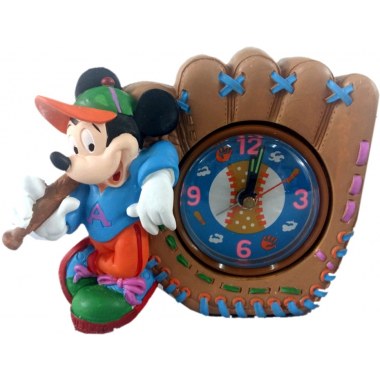 Zegar ścienny poliston Mickey 15x11cm Baseball na bat.1xR6 w kolorowym pud.