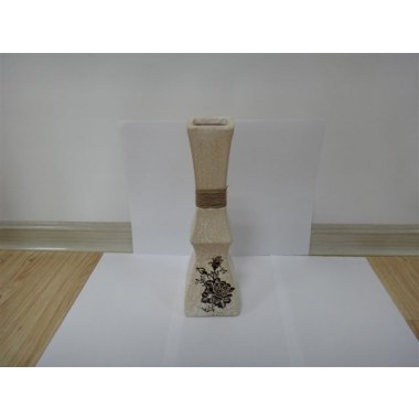 Dekoracja ceramiczna wazon beżowy: 32.5x6.5cm