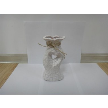 Dekoracja ceramiczna wazon biały: 24x10cm