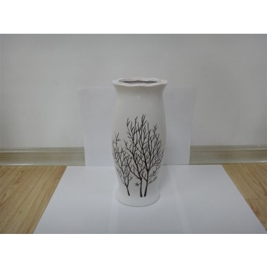 Dekoracja ceramiczna wazon biały: 35x13cm