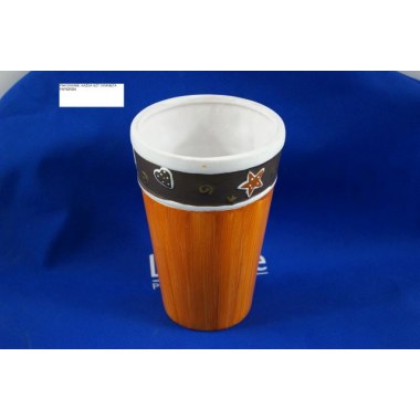 Dekoracja ceramiczna wazon pomarańczowo-brązowy: 18x11.5cm