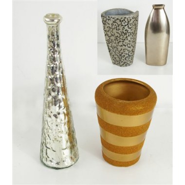 Dekoracja ceramiczna/szklana wazon średni 20cm mix wzór luz