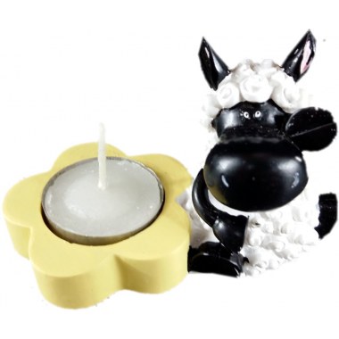 Dekoracja świecznik na podgrzewacz ceramiczny 10x5cm piesek/świnka/owca/krowa w folii bąbelkowej