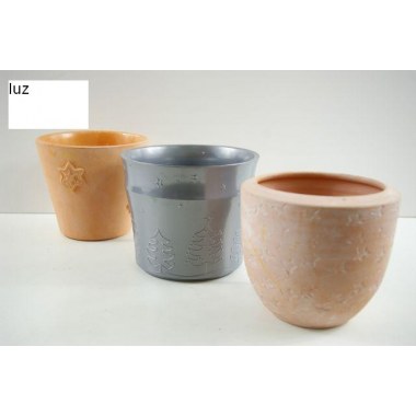 Ogród doniczka ceramiczna okrągła  l: 12.5x12.5cm  złota/srebrna/biała: duża